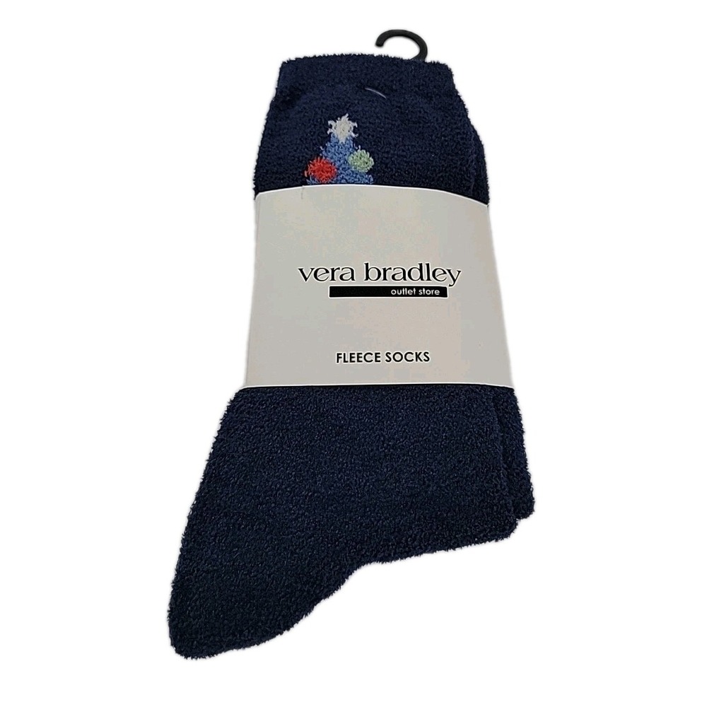 Vera Bradley Women's Fleece Socks HOLIDAY TREE PEACOCK SIZE 5-10‎ NWT